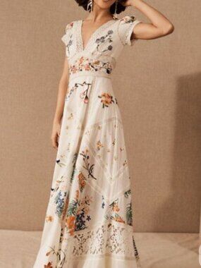 bhldn ira satin charmeuse dress BHLDN Ira Satin Charmeuse Dress in Sand Dune sz 6